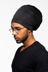 Dreadlocks locs hair cap bonnet for men and women - black