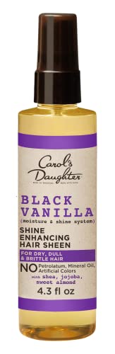  Carol's Daughter Black Vanilla Moisture & Shine Hair Sheen For Dry Hair Dull Hair, Moisture Shine Spray with Shea Butter, Paraben Free Moisturizing Hair Moisturizer, 4.3 fl oz (Packaging May Vary)