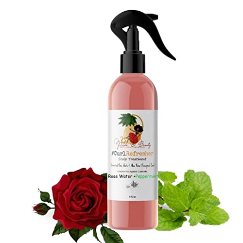  Rose Water For Locs, Daily Moisturizing Refreshing Spray, Rose Water For Hair, Rosewater and Peppermint Hair Scalp Moisturizer. (4 OUNCES)