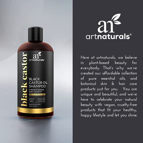 artnaturals Black Castor Oil Shampoo – (16 Fl Oz / 473ml) – Strengthen, Grow and Restore – Jamaican Castor – For Color Treated Hair