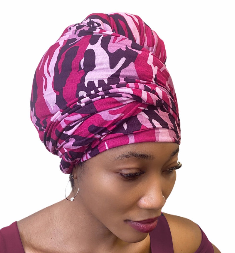  head wrap scarf pink fatigue 