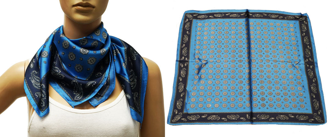 Royal Blue Long Scarf/Silk Headscarf