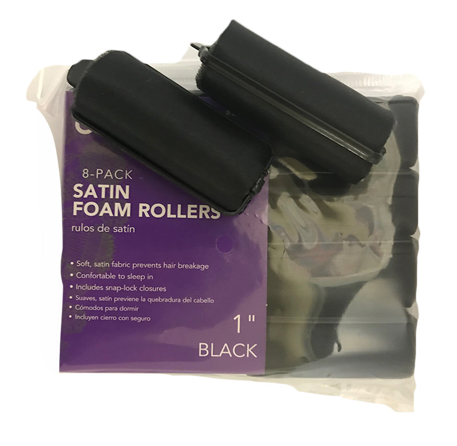 Satin Foam Rollers 1 inch medium 8CT