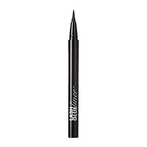 KISS Lash GLUEliner, 2-in-1 Felt-Tip Eyelash Adhesive and Eyeliner, Matte Finish, Foolproof Application, Easy Touch-Up, 0.02 Oz.- Black, Packaging May Vary