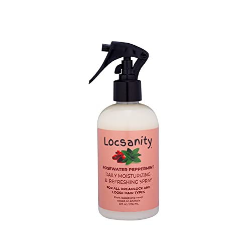  Locsanity Daily Moisturizing Refreshing Spray for Locs, Dreadlocks - Rose Water and Peppermint Hair Scalp Moisturizer, Dreadlock Spray - Natural Loc Care and Maintenance (8oz