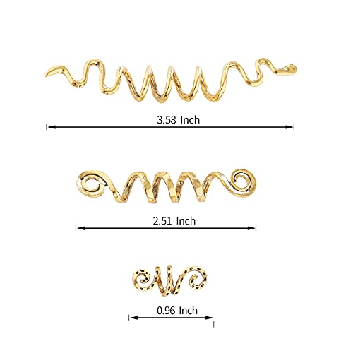 FRDTLUTHW Gold Snake Hair Jewelry for Braids, Dreadlock Accessories for Women Girls(pack of 6)