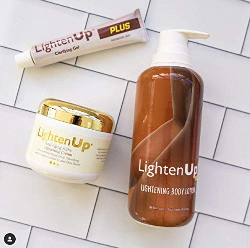 LightenUp, Skin Lightening Lotion | 13.5 Fl oz / 400ml | Hyperpigmentation Treatment , Fade Dark Spot on: Body, Knees, Elbows, Hands, Underarms | with Jamaican Castor Oil and Shea Butter