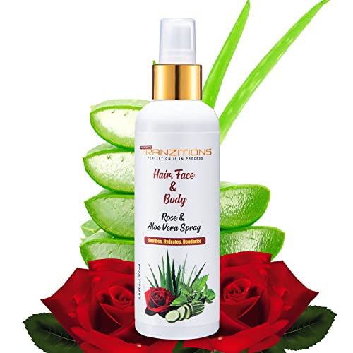 Aloe Vera & Rose Water For Hair For Locs - Organic Rose Water Loc Moisturizer Spray For Dreads - Nourishing & Moisturizing Rose Water Spray For Hair & Scalp Refreshing Natural Loc Spray 6.8oz