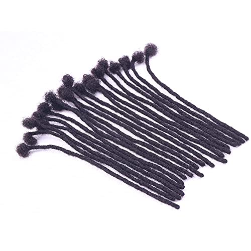 SHENGQI Handmade Dreadlocks Extensions 100% Human Hair 8 Inch 0.6 CM Width Small Thinner Size Locs for Man/Women Can Be Dyed & Bleached Natural Black (8inch, 10loc)