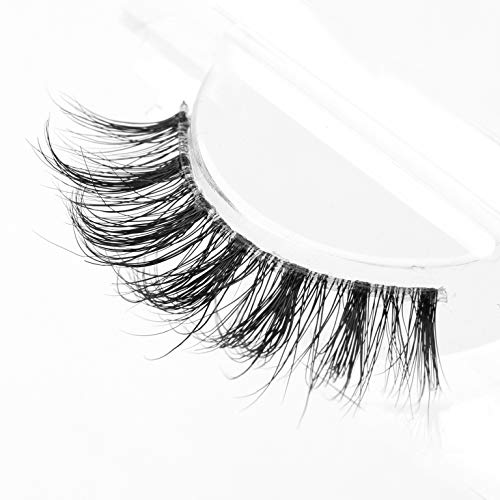 Arimika Clear Band Fluffy 3D Mink False Eyelashes- Round Wispy Natural Lashes with a Medium Dramatic Look