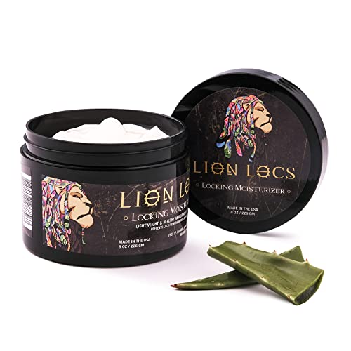 Lion Locs Hair Locking Dreads Moisturizer for Dreadlocks, Locks, Microlocs, Interlocks, Braidlocks, Braids, Fauxlocs, Twistlocks, or Sisterlocks | - Large Container Residue and Build-Up Free (8oz)