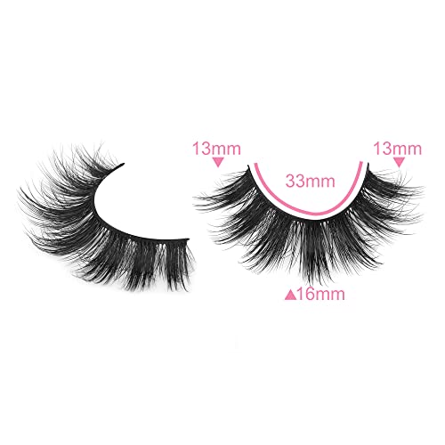 False Eyelashes Fluffy Mink Lashes Wispy 14 Pairs 3D Fake Eye Lashes Natural Look 16mm Faux Mink Lashes by FANXITON