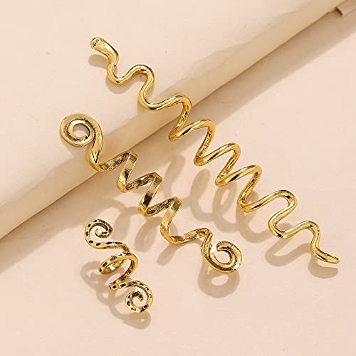 FRDTLUTHW Gold Snake Hair Jewelry for Braids, Dreadlock Accessories for Women Girls(pack of 6)