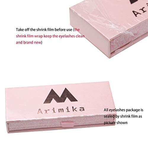 Arimika Clear Band Fluffy 3D Mink False Eyelashes- Round Wispy Natural Lashes with a Medium Dramatic Look