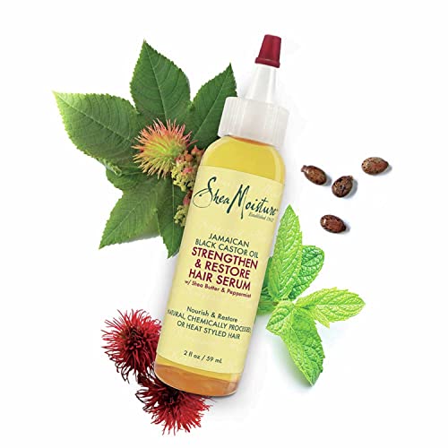 SheaMoisture Jamaican Black Castor Oil Strengthen & Restore Hair Serum Hair Treatment, 2 Fluid Ounce