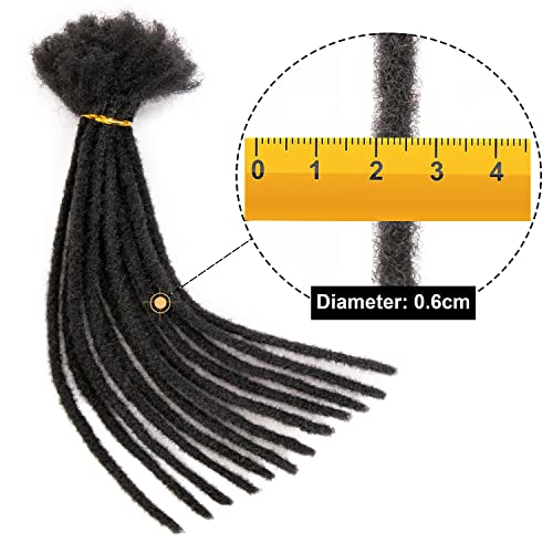 Dreadlock Extensions 8 Inch 60 Strands, 0.6 cm Width Synthetic Fiber Reggae Hip-hop Handmade Hair, Afro Kinky Locs Dreads Extensions (8 Inch, 60 Strands, 1B)