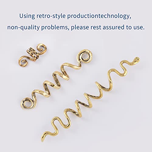 FRDTLUTHW Gold Snake Hair Jewelry for Braids, Dreadlock Accessories for Women Girls(pack of 6)