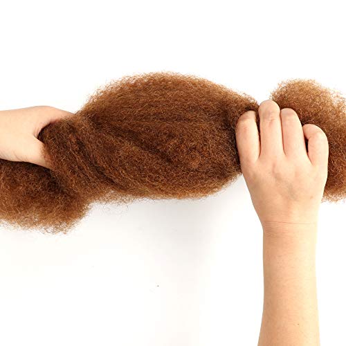 FASHION IDOL Afro Kinkys Bulk Human Hair 3 Packs 14 Inches HONEY BLOND Afro Kinky Braiding Hair for Dreadlocks Extensions