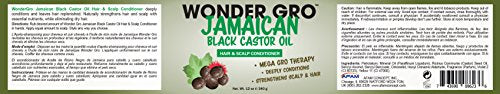  Jamaican Black Castor Oil Hair Grease Styling Conditioner, 12 fl oz - Great for Strengthening - Mega Hair Growth Therapy by Wonder Gro