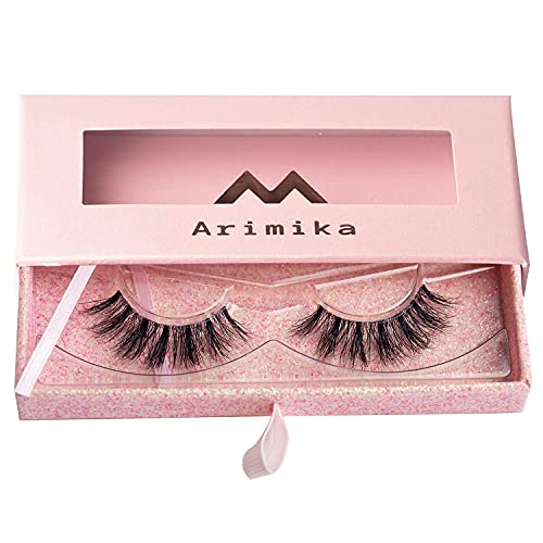 Arimika Clear Band Fluffy 3D Mink False Eyelashes- Round Wispy Natural Lashes with a Medium Dramatic Look