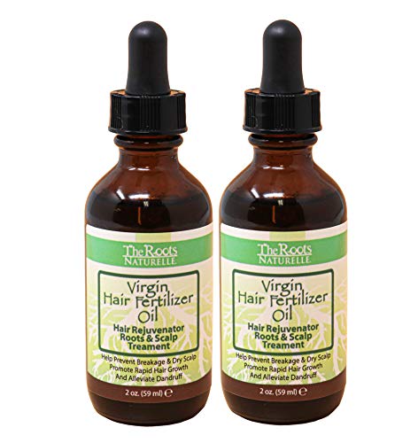 Virgin Hair Fertilizer Oil (2 Pack) - Roots and Scalp Treatment for Thinning or Breaking Hair | Natural Hair Products | African American Hair Products | Enriched with Jamaican Black Castor Oil