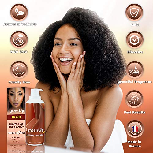 LightenUp, Skin Lightening Lotion | 13.5 Fl oz / 400ml | Hyperpigmentation Treatment , Fade Dark Spot on: Body, Knees, Elbows, Hands, Underarms | with Jamaican Castor Oil and Shea Butter