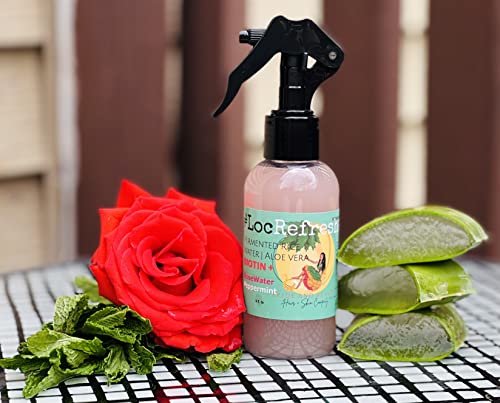 Rose Water For Locs, Daily Moisturizing Refreshing Spray, Rose Water For Hair, Rosewater and Peppermint Hair Scalp Moisturizer. (4 OUNCES)