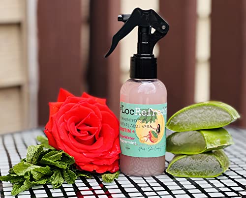  Rose Water For Locs, Daily Moisturizing Refreshing Spray, Rose Water For Hair, Rosewater and Peppermint Hair Scalp Moisturizer. (4 OUNCES)
