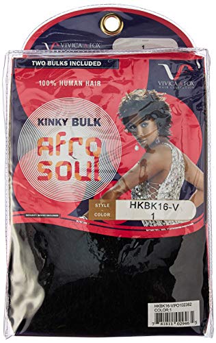 Vivica A Fox Hair Collection HKBK16-V Human Hair Afro Curl Kinky Bulk Extension, 1, 5.8 Ounce