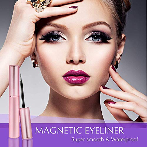  Arishine Magnetic Eyeliner and Lashes Kit, Magnetic Eyeliner for Magnetic Lashes Set, With Reusable Lashes [5 Pairs]