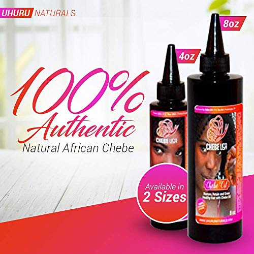 Uhuru Naturals Chebe Oil – African Chebe Serum Treatment w/ Ostrich Oil & Essential Oils - Natural Repair, Growth & Moisture For Dry Scalp & Hair (4oz)