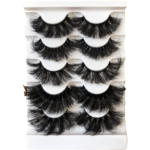 Gmagictobo Lashes False Eyelashes Fluffy Dramatic 3D Faux Mink Lashes Pack Long Thick Volume Soft Strips Fake Eye Lashes 5 Pairs Multipack