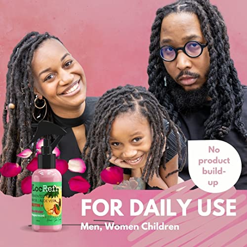 Rose Water For Locs, Daily Moisturizing Refreshing Spray, Rose Water For Hair, Rosewater and Peppermint Hair Scalp Moisturizer. (4 OUNCES)