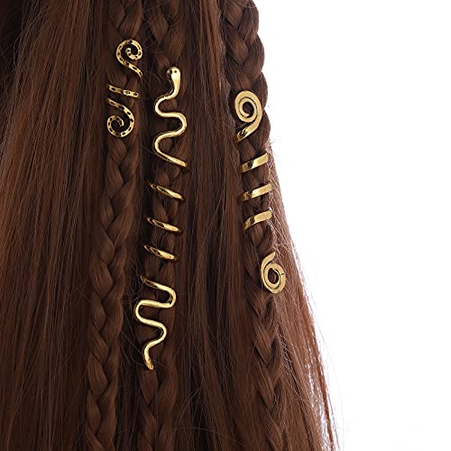 Spiral Hair Beads Vintage Spiral Hairpins Metal Viking Spiral Hair Braids  Hair Accessories Beard Dreadlock Beads For Men And Women (silver,  Gold)6pcs)