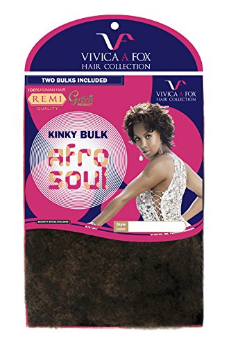 Vivica A Fox Hair Collection HKBK16-V Human Hair Afro Curl Kinky Bulk Extension, 1B, 5.8 Ounce