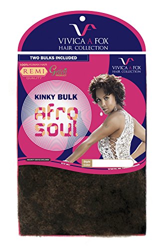  Vivica A Fox Hair Collection HKBK16-V Human Hair Afro Curl Kinky Bulk Extension, 1B, 5.8 Ounce