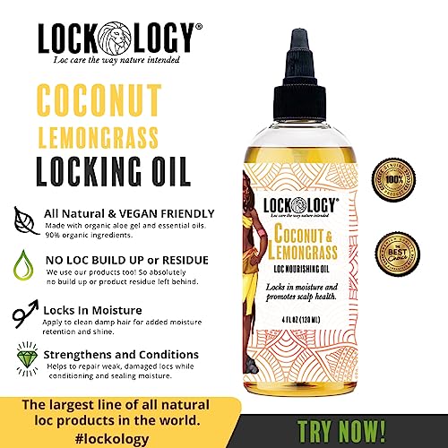 Loc Oil Loc Spray For Dreads | All Natural Coconut Lemongrass Loc Moisturizer For Dreads | Loc Oil Locs Hair Products for Dreadlock Hair Products