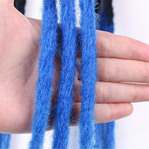 Handmade Single Ended Dreadlock Extensions Crochet Locs Braids 22inch 10 Strands/Pack Synthetic Ombre Dreadlocks Punk Reggae Hair Hip-Hop Style Crochet Braids(10 Strands, Black Ombre Blue)