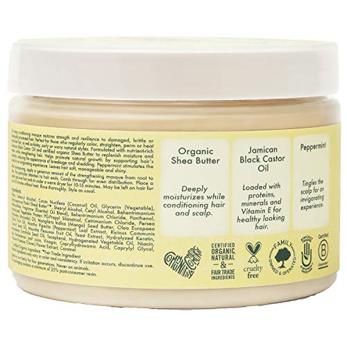 SheaMoisture Jamaican Black Castor Oil Treatment Masque For Dry Hair Jamaican Black Castor Oil Paraben Free Hair Mask 12 oz