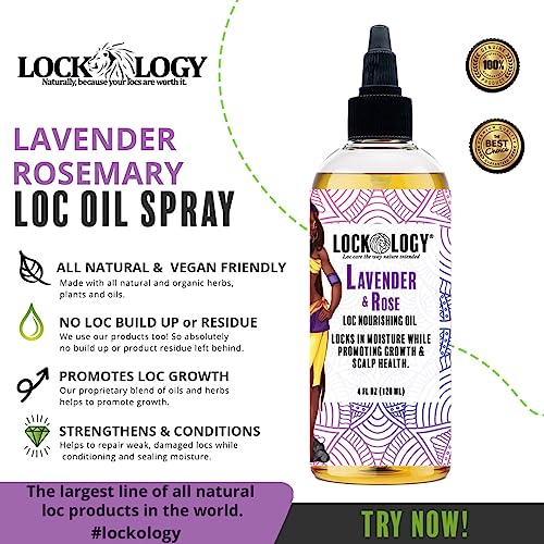 Loc Oil For Dreads, Lavender & Rosemary Oil For Locs & Dreadlock Oil For Dreads Growth | Black Owned Dreadlock Hair Products