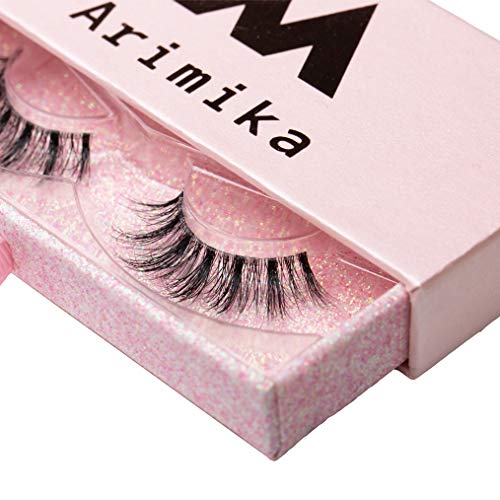 Arimika Clear Band Fluffy 3D Mink False Eyelashes- Round Wispy Natural Lashes with a Medium Dramatic Look