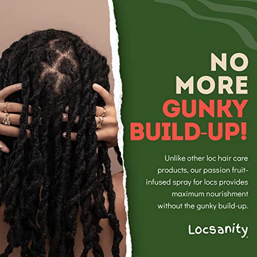 Locsanity Daily Moisturizing Loc Spray for Dreads - Passion Fruit Hair Scalp Moisturizer, Dreadlock Spray - Refreshening Spray for Locs, Dreadlocks, Sisterlock, Microlock - Controls Frizz, Oil-Free