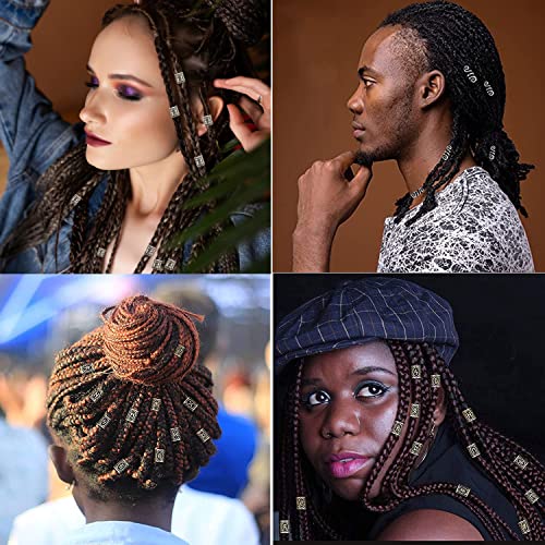 100PCS Hair Braid Beads Antique Dreads Decoration Pendants Clear African Hair  Bead Large Hole Hair Beads