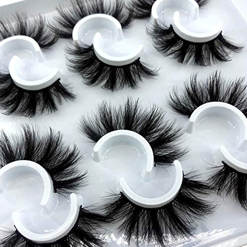 HBZGTLAD 5pairs/6 Pairs Fluffy False Eyelashes Natural Faux Mink Strip 3D Lashes Pack (MDF-12)