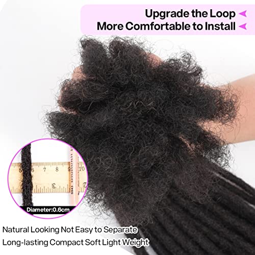 Dula 6-24 Inch Dreadlock Extensions Loc Extensions Human Hair for Men/Women 10 Strands 100% Real Human Hair Permanent Dreadlock Extensions Locs Extensions Human Hair Can Be Dyed (8 Inch 10Strands, Natural black)