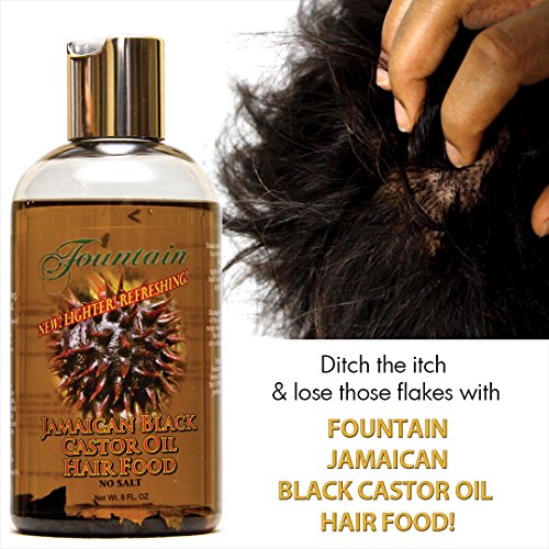 Fountain Jamaican Black Castor Oil Hair Food With Peppermint Dry Itchy Flaky Hair Bump Scalp Treatment 8 Ounces