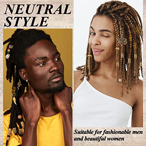Synthetic Dreads, Men Hairstyle, Viking Brown Set, Crochet Synthetic  Dreadlocks Extensions Natural Brown Shade, DE or SE Dreads With Beads 