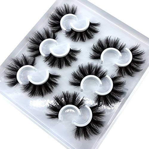 HBZGTLAD 5pairs/6 Pairs Fluffy False Eyelashes Natural Faux Mink Strip 3D Lashes Pack (MDF-12)