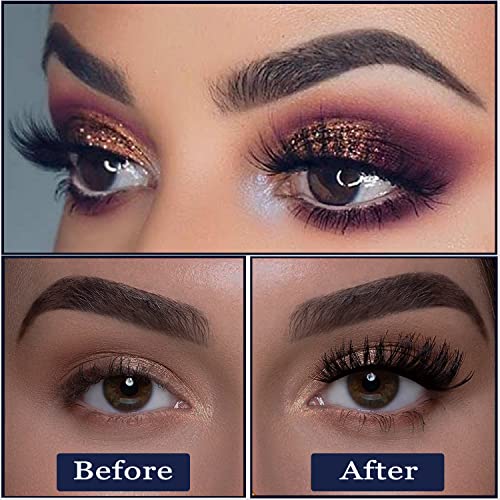 3D Magnetic Eyelashes with Eyeliner Kit - SevenCrown Magnetic Lashes Natural Looking with Upgraded 4 Tubes of Magnetic Liner Waterproof, Long Lasting,10 Pairs Reusable False Eyelashes Easy to Apply.