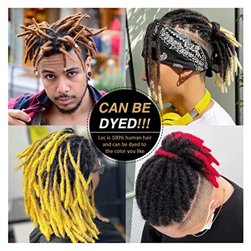 0.6cm Permanent Loc Extensions Human Hair 30 Strands 8 Inch Real Human Hair Dreadlock Extensions Full Handmade Micro Soft Dreads Extensions Human Hair T1B-27 Can Be Dyed Bleached Curled